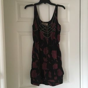 Black patterned casual dress